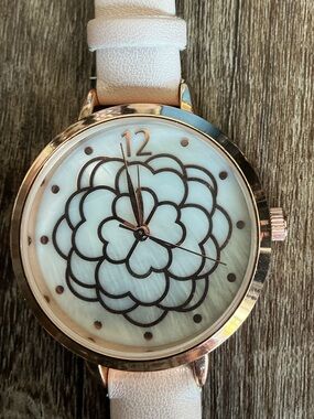 Rose Gold Floral Dial Women's Watch